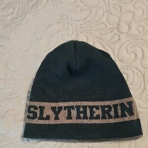 Harry Potter Hogwarts House Slytherin Beanie Hat Winter Adult Reversible Cap